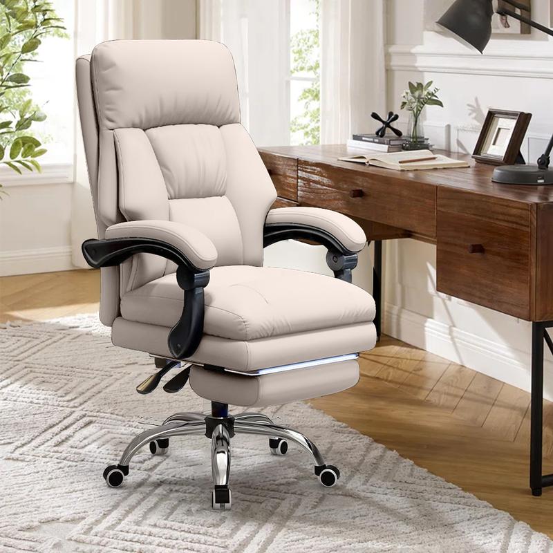 【Black Friday】Executive Office Chair with Foot Rest Comfortable High Back Computer Gaming Chairs Lumbar Support Ergonomic Home Office Desk Chairs Big and Tall PU leather Work Chair