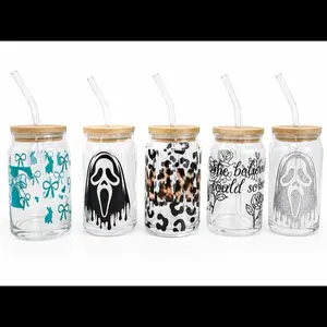Custom Glass Cups with Unique Designs and Straws - Personalized Kitchen Drinkware for Birthday Gifting and Daily Use