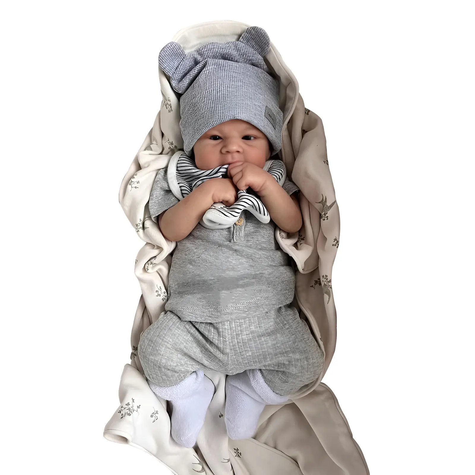18-Inch Lifelike Doll, Reborn Doll Hand-Painted 3D Skin, Hand-Painted Hair Fabric Body, Chrismars/Birthday Gifts for Eaged 4+