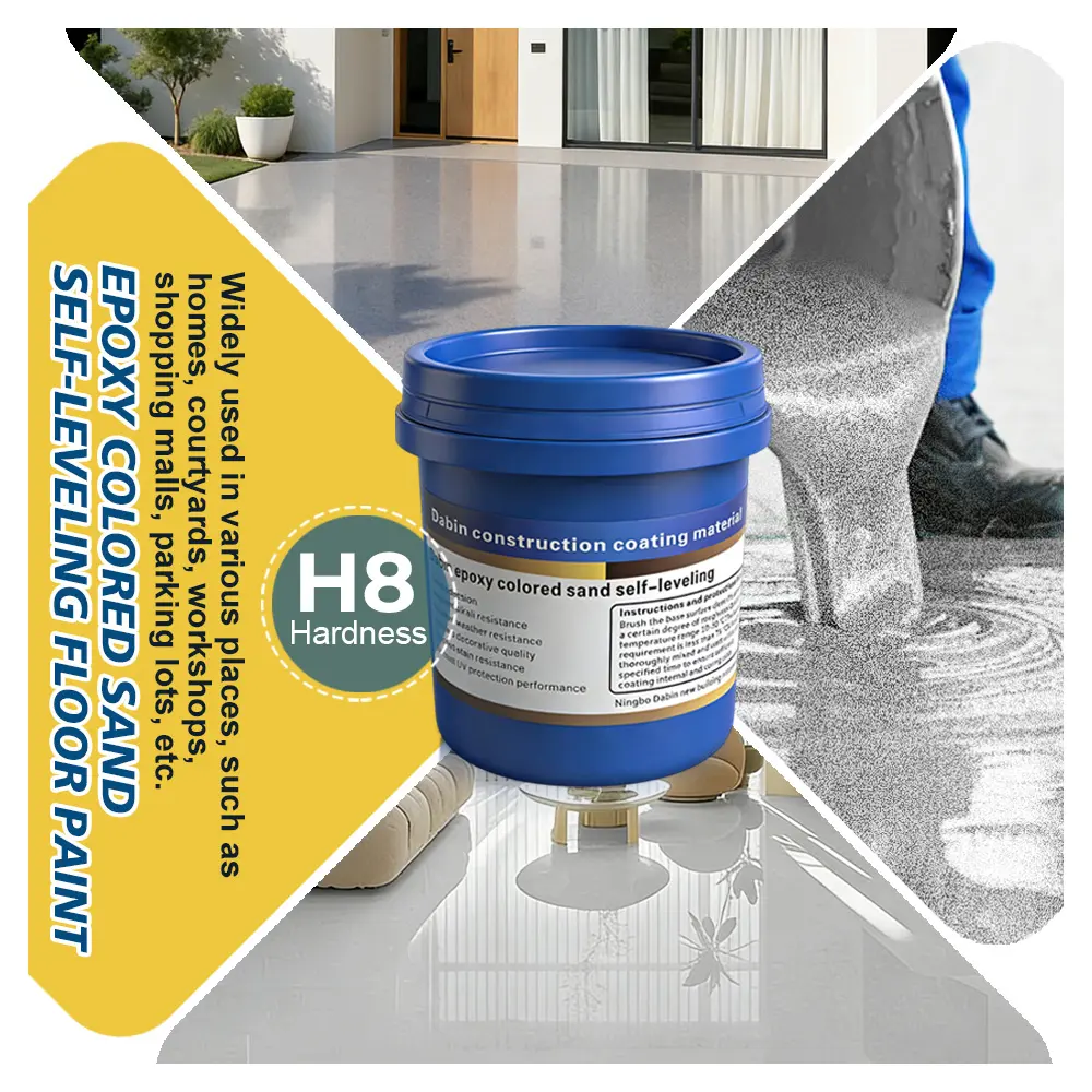 DIY Epoxy Floor Coating Kit with Color Sand for a Textured Finish, High Adhesion Quick-Dry Paint for Concrete/Tile, Bathroom, and Stair Treads