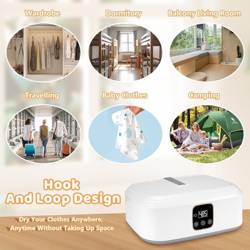 Mini Portable Clothes Dryer for Apartment Dorm RV & Travel Compact Electric Dryer with Drying Bag for Daily Laundry Ideal for On-the-Go Use