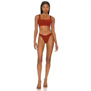 Hunza G Helena Nile Bikini Set in Metallic Chestnut