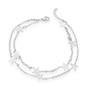 Steel by Design Double Strand Star Ankle Bracelet