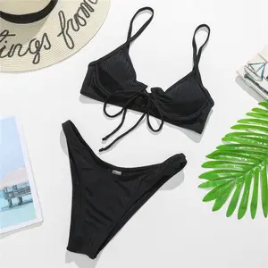 New Underwire Push Up Sexy Bikini Swimwear Stylish Padded Lift Women Two Piece Bathing Suit Sexy Underwire Gathering Bikini Beach Wear Fashion Push Up Support Bikini Swimming Costume Slim Figure Enhancing Underwire Bikini Swimwear