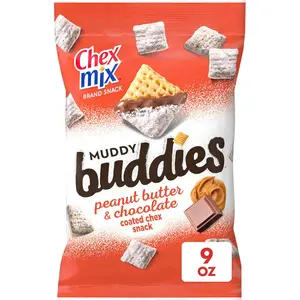 Chex Mix Muddy Buddies Mixed Peanut Butter and Chocolate Treat, 9 oz Snack Packs, Kids Snacks, Sweet Treats, Party Favors