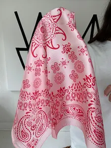 Paisley Pink Silky Feel Bandana Scarf
