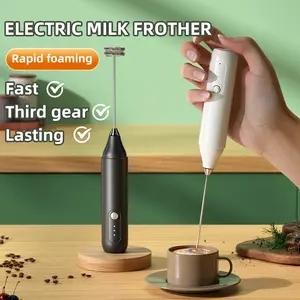 Electric Milk Frother Handheld Stainless Steel Mixer for Coffee Latte Cappuccino Whipped Cream Mocha Cocoa, Office Home Use, Milk Frother Wand