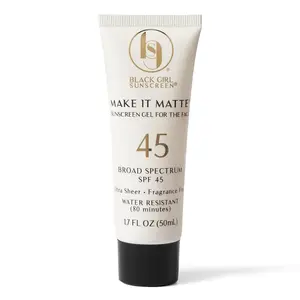 Black Girl Sunscreen Make it Matte SPF 45 Gel Sunscreen for Face - SPF 45, Sun Protection & Skin Care, Travel Size, Water Resistant, Wear Under Makeup, No White Cast for Melanin Rich Skin - 1.7 fl oz