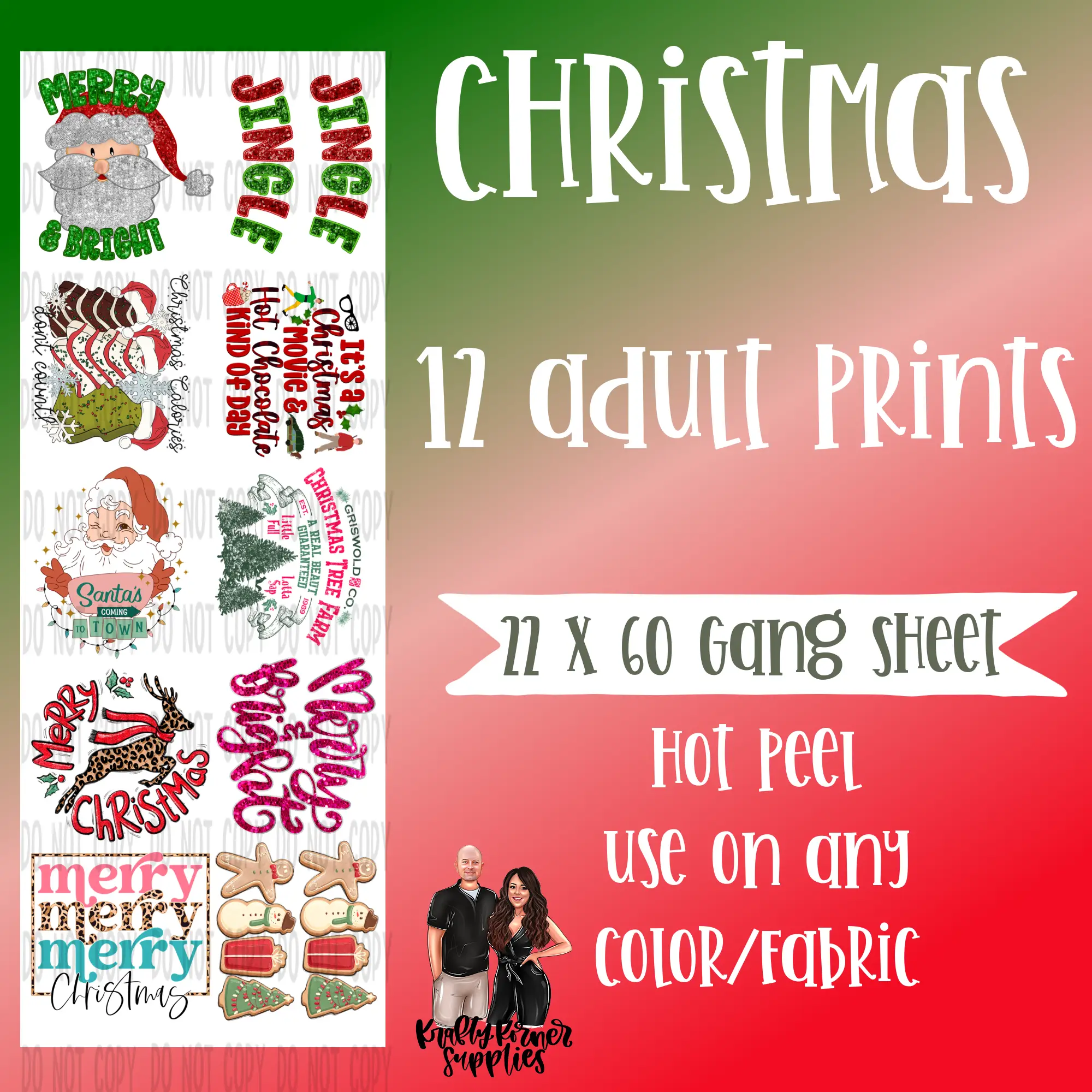 Christmas #1 Gang Sheet, 22 x 60