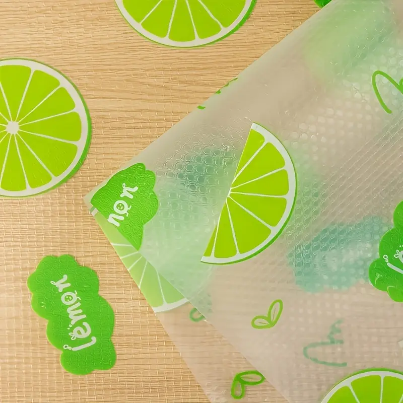 1 Roll Waterproof Refrigerator Liner - Moisture-proof, Non-slip, Washable,EVA Material, Novel Lemon Pattern, Suitable for Refrigerator and Kitchen Decoration, Refrigerator Liner, Drawer Mat, Shoe Cabinet Mat