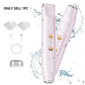 Rechargeable Electric Razor and Depilator, Dual Head Pain-Free Trimmer for Face and Body, Summer Gift for Women, Bikini Repair Tool