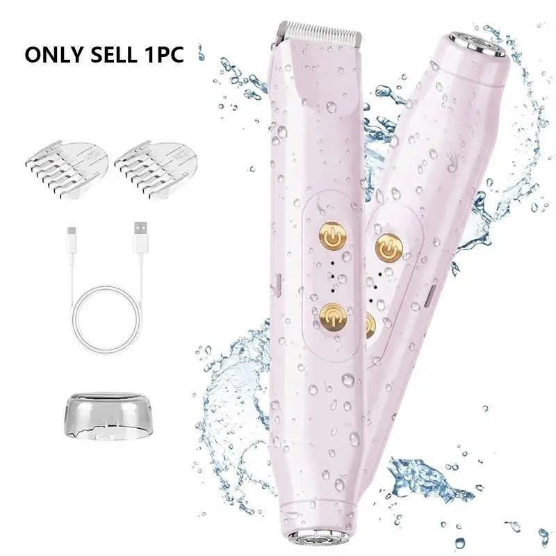 Women's Electric Cordless Shaver, USB Rechargeable Dual Head Hair Remover for Legs & Body, Portable Home Use, Smooth Exfoliation, Waterproof Portable Shaver, Multifunctional Hair Shaver, Rechargeable Shaver Machine