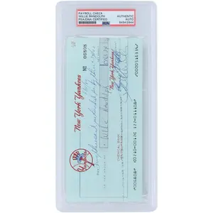 Willie Randolph New York Yankees Autographed Check from August 15, 1980 - PSA 84942944 - Fanatics Authentic Certified