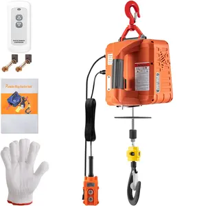 VEVOR 3-in-1 Electric Hoist Winch, 1100lbs Portable Electric Winch, 110V Power Winch Crane, 25ft Lifting Height, with Wire, Wireless, Manual Remote Control, Overload Protection for Lifting Towing