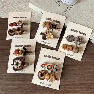 Autumn and Winter Atmosphere Dried Fruit Hair Clip Niche Design Handmade Women's Hairpin Elegant Retro Chinese Herbal Hair Accessory for Women