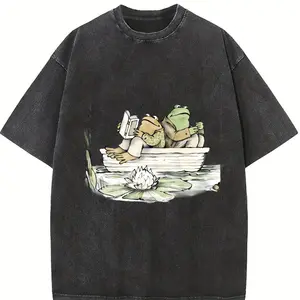 Frog 90s Vintage Graphic Shirt, Retro Toad Tee, Nature Shirt, 2000s Frog T-Shirt, Book Lovers Shirt, Vintage Unisex Oversize Cotton Tee