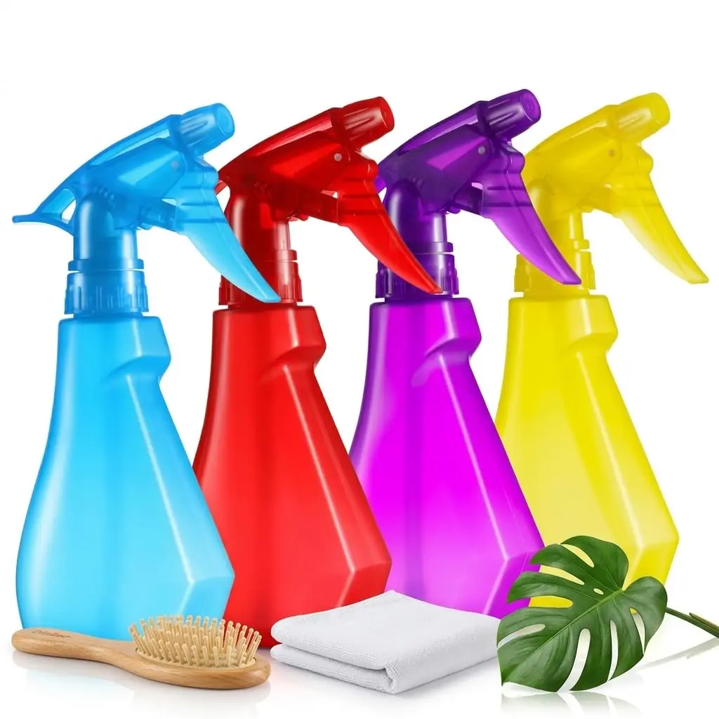 8oz 4-Pack Empty Spray Bottles for Cleaning Heavy Duty, Small Spray Bottle for Hair, Plant Mister, Squirt Bottle for Cats, Spritzer Bottles for BBQ - Multi-color Water Sprayer - BPA-Free