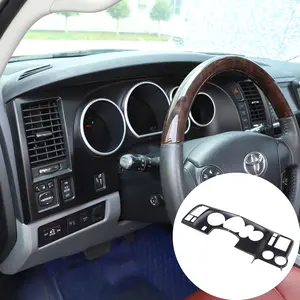 2-Piece ABS Car Center Console Dashboard Large Panel (Matte Black/Carbon Fiber Pattern) - Fits Toyota Tundra 2007-2013 Models