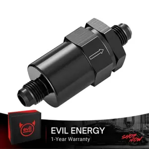 EVIL ENERGY 6/8/10AN Billet Inline Fuel Filter 30 Micron Aluminum Black for Car EFI & Carb Fuel Systems