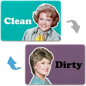 Golden Girls Dishwasher Magnet Clean Dirty Sign Funny, Golden Girls Clean Dirty Magnet for Dishwasher — Double-Sided Design