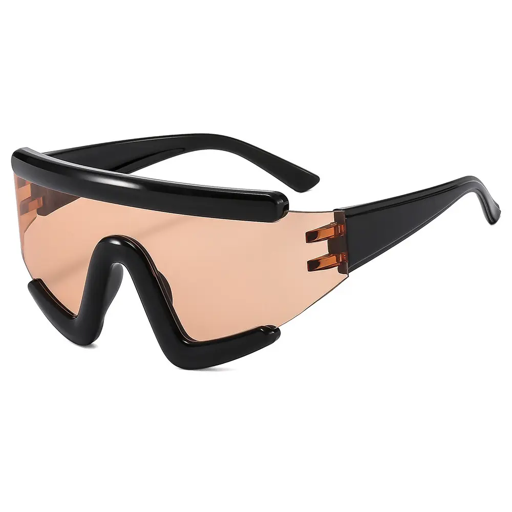 Oversized Y2K Punk Shield Mask Sunglasses Women 2025 Luxury Brand Steampunk One-Piece Sun Glasses For Ladies Sports Goggle Men