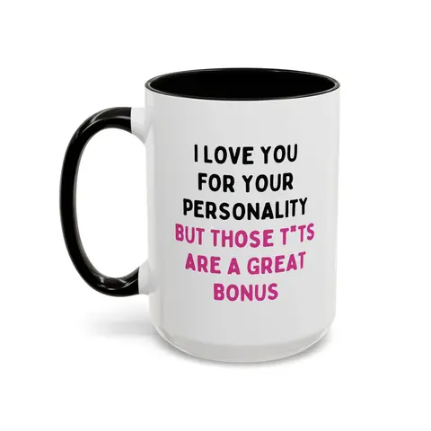 15oz Glossy Printed Washable Ceramic Coffee Mug, Gag Gift Ready for Couples, True Love Personality-Themed Kitchen Drinkware