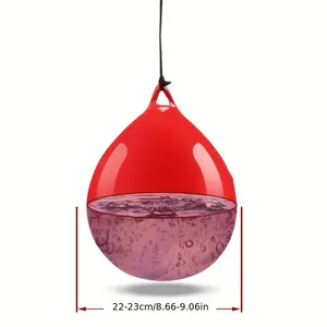 1pc Red PVC Water-Filled Boxing Reflex Ball - Home Gym Hanging Punching Ball for Speed & Relax, Durable Sphere Design with Black Straps, Speed Training Gear | Hanging Reflex Ball | Secure Strap Attachment