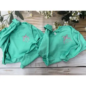🎀 Preppy Monogrammed Embroidered 🎀 Crewneck Sweatshirt