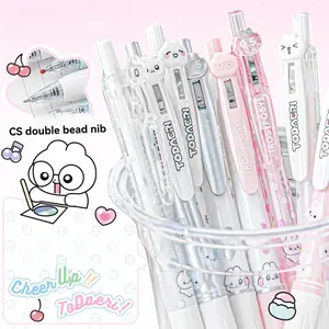 4pc Rabbit Pen Quick-Dry Click Cs Tip 0.5mm Student Writing Pen, Special Pen, Ideal for Homework and Exams, Durable and Smooth Writing Experience