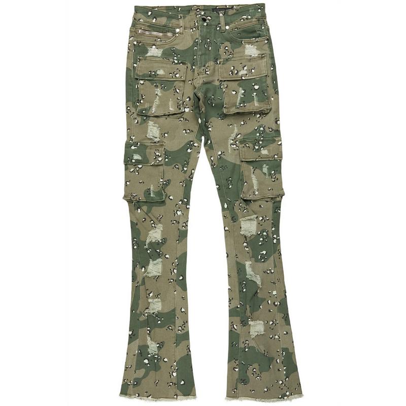 Kade Camo Stacked Flare Jean