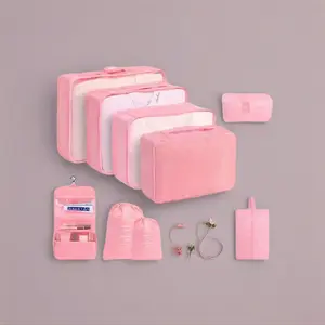 Pack Twice as Much in the Same Suitcase 8 Set Packing Cubes with Shoe Bag Travel Luggage Organizer for Clothes Storage Ultimate Suitcase Organizer