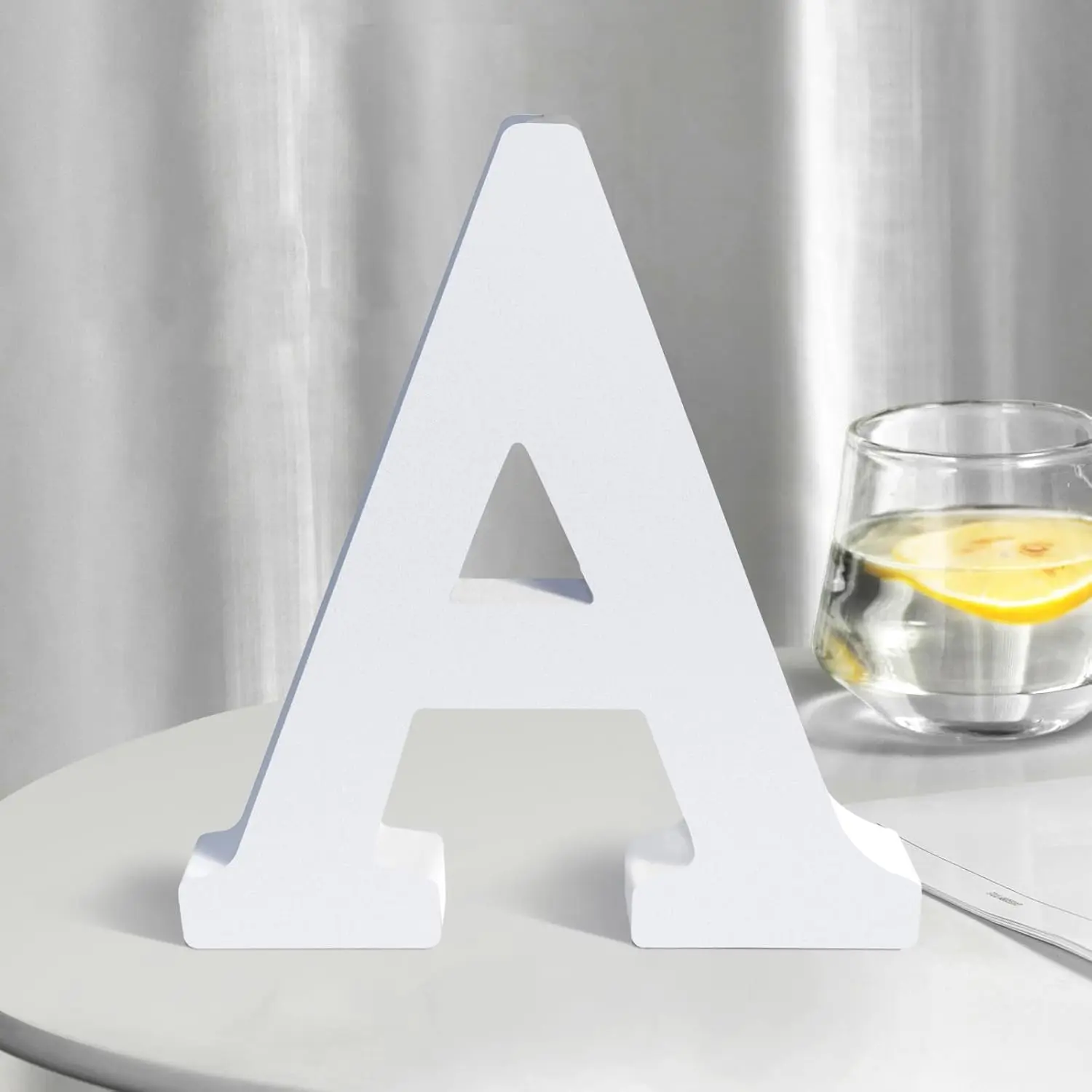 White Wooden Letters 8 Inch for Wall Decor,Large Unfinished  Letters for Home,Wooden Alphabet Letters for Crafts,Standing Garden Board or Room Name Signs DIY Carft (A)