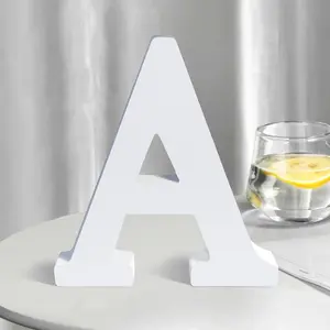 White Wooden Letters 8 Inch for Wall Decor,Large Unfinished  Letters for Home,Wooden Alphabet Letters for Crafts,Standing Garden Board or Room Name Signs DIY Carft (A)