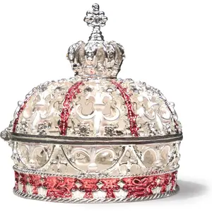 Crown Metal Trinket Box with Lid Small  Hand-painted  Boxes for Women Birthday Wedding   Decor