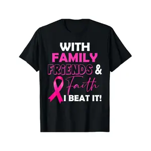 I Beat Breast Cancer Pink Ribbon Breast Cancer Survivor T-Shirt