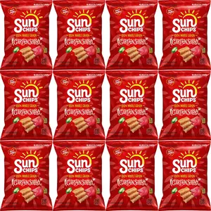 Frito Lay SunChips Garden Salsa Whole Grain Chips 1.5 Oz Bags Pack of 12 Bundled by Shoppyway Snack Crispy Crunchy Flavor Savory Tomato