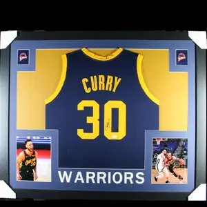 Stephen Curry Certified Autographed Jersey Golden State Warriors Collectible Wall Display Protective Frame Ideal for Fans and Collectors