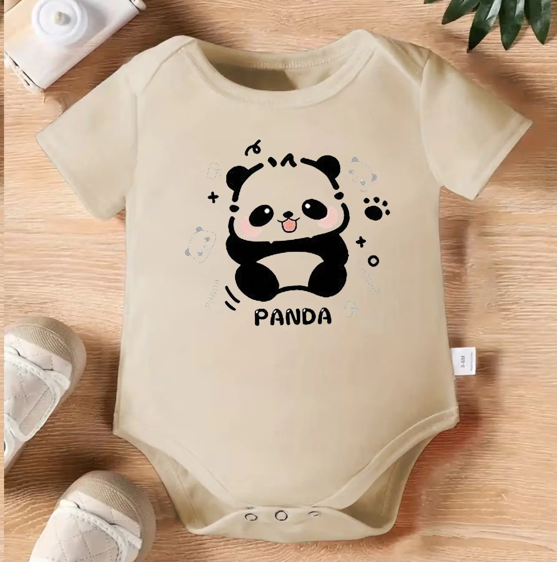 Cute panda Baby Bodysuit | Kawaii Panda Infant Onesie | Adorable Black White Bear Baby Romper | Minimal Cartoon Animal Newborn Outfit | Sweet Panda Lover Baby Shower Gift | Cute Asian Bear Baby Clothes