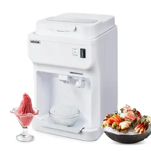 【Summervibes】VEVOR Commercial Ice Shaver Crusher,  220lbs Per Hour Electric Snow Cone Maker with 4L Ice Cube Box, 350W 1500RPM Tabletop Shaved Ice Machine for Parties Events Bar, Home and Commercial Use (White)