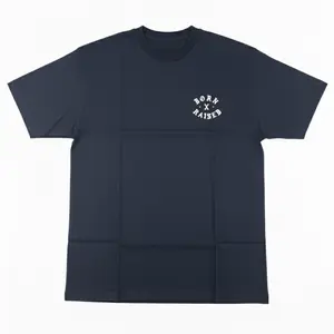 BORN X RAISED ON THE TURF TEE NAVY