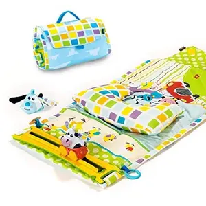 Yookidoo Baby Tummy Time Mat Newborn Musical Playmat & Outdoor Gym. Pillow, Teething Toys and Portable Fold-Up Case. 0-12 Months.