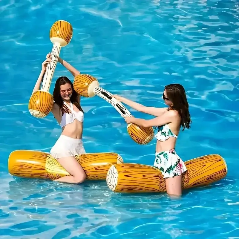Inflatable Floating Row Toy, 4 Counts/set Floating Row Toy, Water Sports Game Toy, Swimming Pool Party Toy, Outdoor Swimming Accessories, Fun Pool Floats, Pool Floats, Pool Floaters, Inflatable Pool Ring, Pool Inflatables