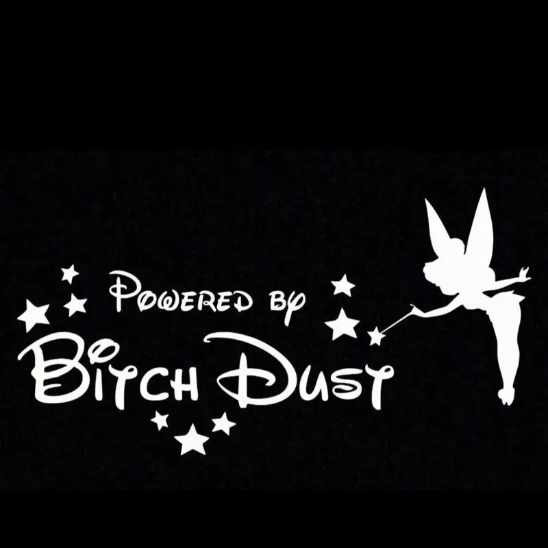 Punk Car Decal Sticker - 8" Vinyl Removable Self-Adhesive Stickers for Adults, Long Wearing Automotive Exterior Decoration Accessory for Cars & Trucks, Powered by Bitch Dust, Stickers For Cars, Automotive Vehicle Accessory