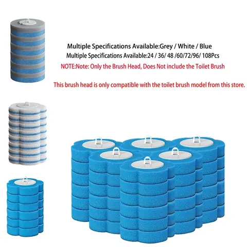 Disposable Toilet Brush Head, 24pcs/72pcs 360 Degree No Dead Ends Cleaning Toilet Brush Head, Household Bathroom Cleaning Tool for Deep Cleaning, Scrubbing Pad Refills