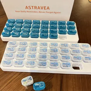 31 Day Monthly Pill Case - Never Miss a Dose, Portable Individual Daily Pods, Compact Medication Organizer for Home & Travel