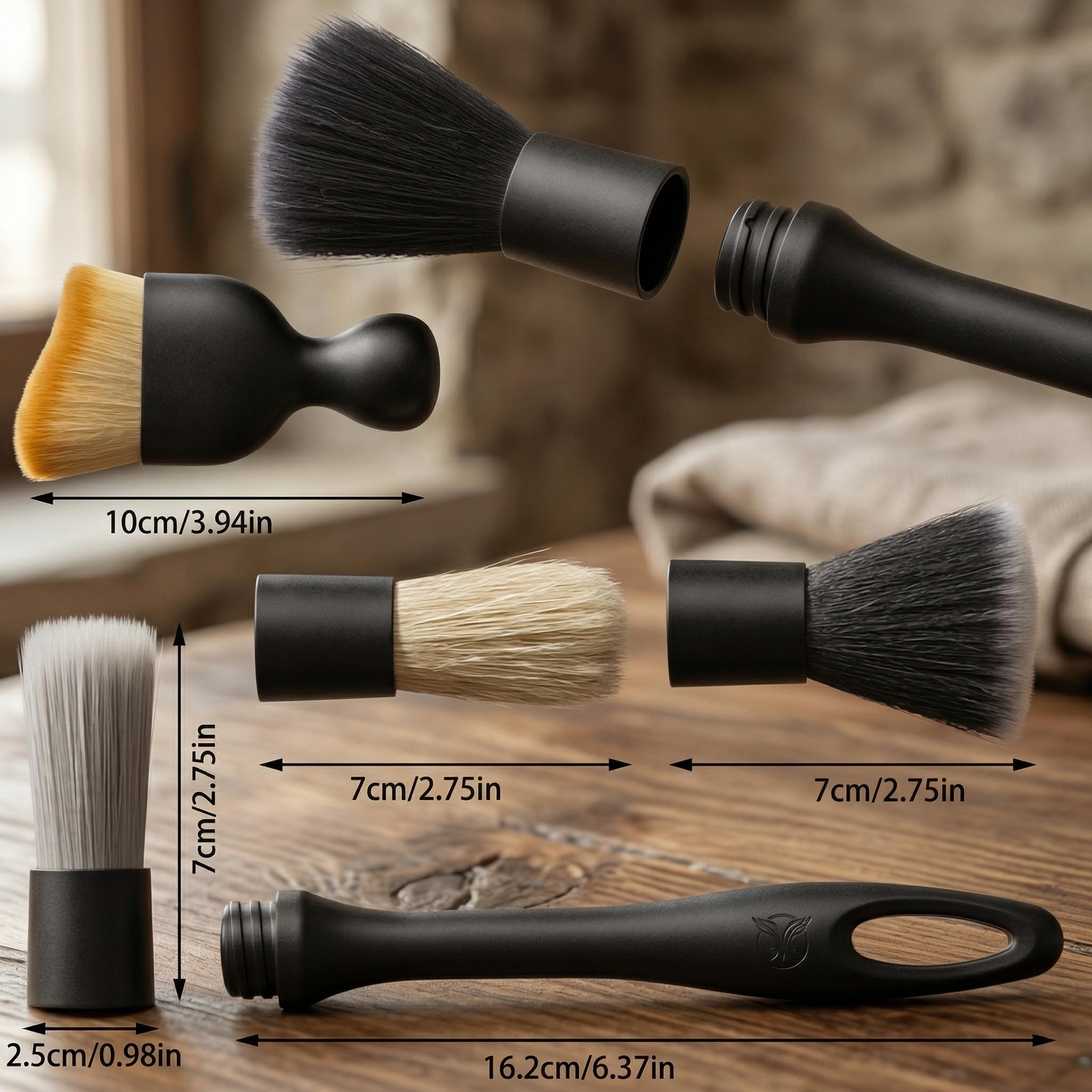 4Pcs Car Detailing Brush Set, Soft Auto Interior Cleaning Brushes for Dust Removal, Portable Car Valeting Kit, Professional Car Cleaning Supplies for Interior, Automotive Detailing Tools