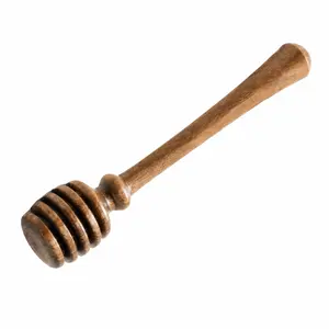 Handmade Honey Dipper - Solid Wood Honey Drizzler for Honey Jars, Tea, Biscuits, Toast & Kitchen Use