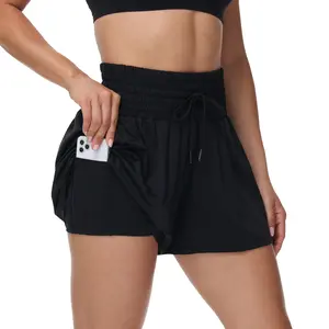 Flowy Athletic Shorts for Women Workout Running Gym Yoga Sport Short Pants Sweat Tennis Skirt Skort High Waisted with Pockets Biker Spandex Cute Comfy Lounge Trendy Clothes Casual Summer