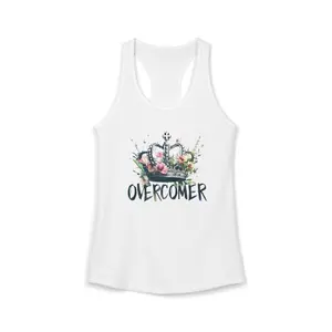 Overcomer Crown with Roses Women's Racerback Tank | Feminine Empowerment