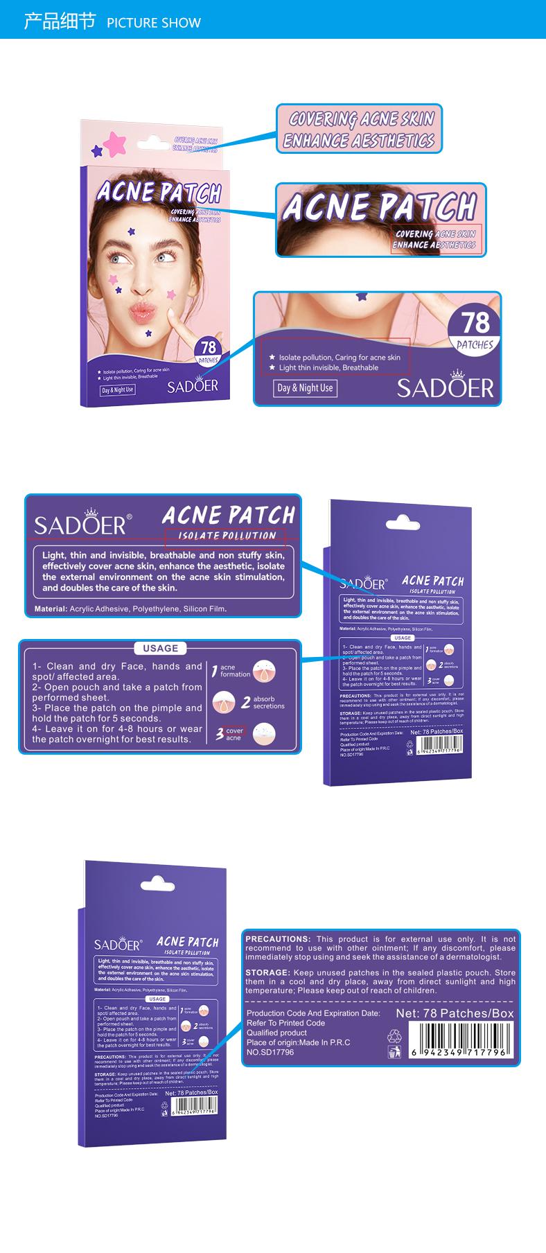 78 Count Pimple Patches for Face, Hydrocolloid Acne Patch Bulk, Acne Stickers for Covering Cheeks, Forehead, Chin Blemishes Zit Breakouts for All Skin Types (Star size ) Cosmetic